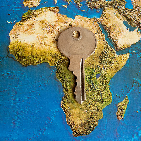 Africa map with key