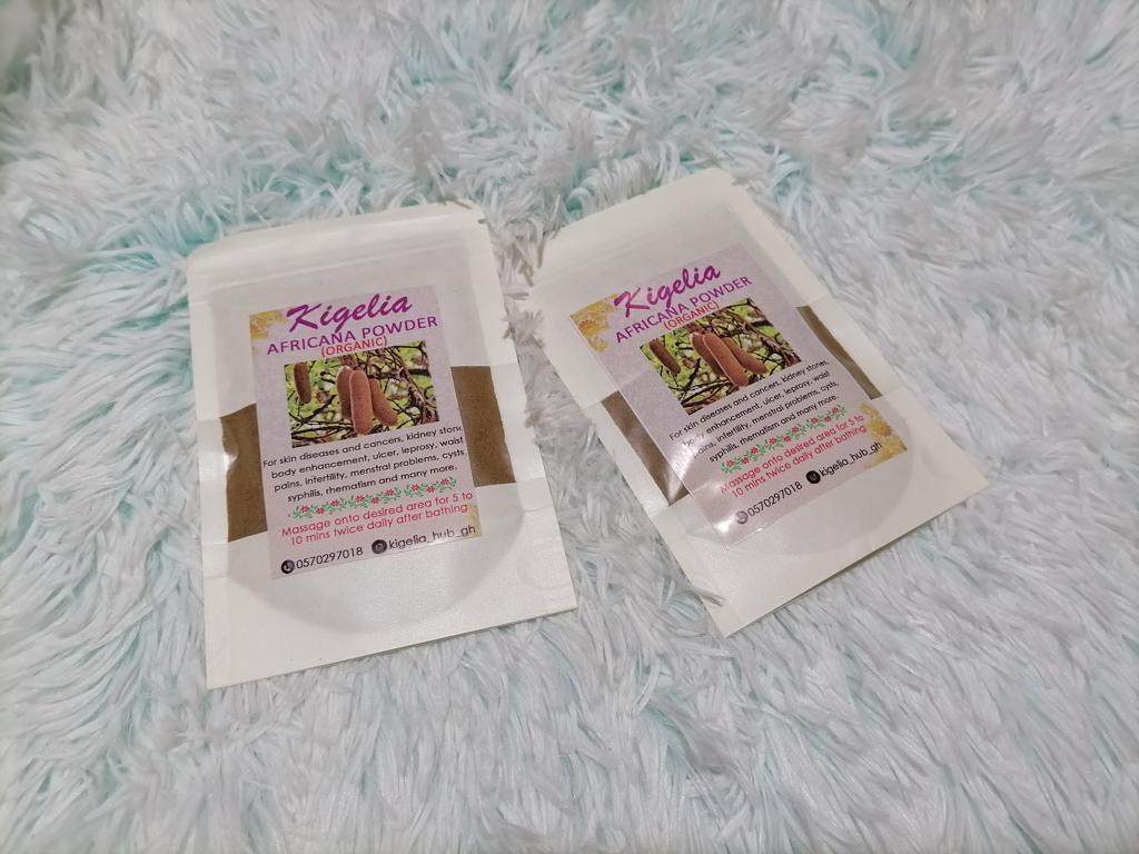 Product image - Kigelia is a natural fruit used for body enhancement. It is used to enlarge the breast, buttocks, hips and penis. It is all natural powder that also removes kidney stones,treats infertility in women. Very effective for all skin diseases,ulcers eheumatism, menstrual problems. It treats the problems of premature ejaculation, erectile dysfunction and increases the sex duration in men. 