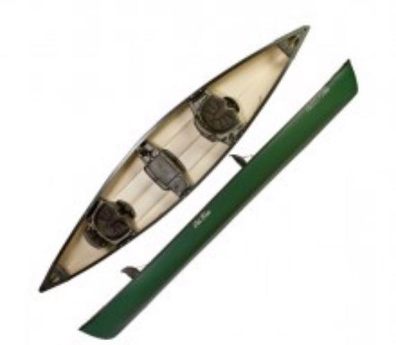 Product image - Product Description
Product Information
Perfect for a quiet fishing trip or a fun day with the family, the Old Town Canoe® Saranac Canoe pairs function with comfort and performance. You’ll love the spacious design, including molded-in rod holders, contoured seats, a center bench and dry hatch. From the flat hull bottom for excellent tracking, to the straight sides, this boat performs recreationally or for the next fi