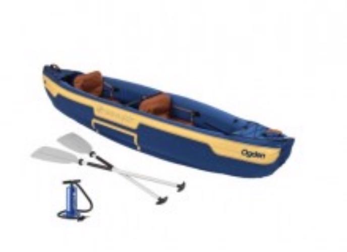 Product image - Product Description
About Sevylor Ogden 2 Person Combo Canoe
Sevylor inflatable kayaks are perfect for hunting the day's catch, slicing through white waters looking for a rush, or simply hunting for hidden waterways or secret coves. All Sevylor's inflatable kayaks are extremely durable and lightweight, making it easier to carry and store without sacrificing stability and safety. 