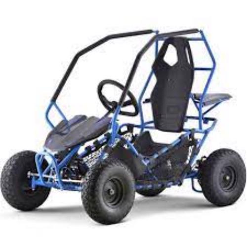 Product image - Product Description
SPECIFICATIONS
MODEL NAME
MotoTec Maverick Electric ATV
TOP SPEED
20mph
RANGE
15 miles
MOTOR
1000W Brushless
BATTERY
3x 12v/12ah Lead Acid
CHARGE TIME
4 to 5 hours
BRAKING SYSTEM
Hydraulic Rear Disc
MAX LOAD
154 Lbs
FRAME MATERIAL
High-Tensile Steel Tubular
FOLDABLE
No
WEIGHT
150 Lbs
TIRES
14x4.00-6 (6205-2z Bearing Size)
DIMENSIONS
57"x33"x44"