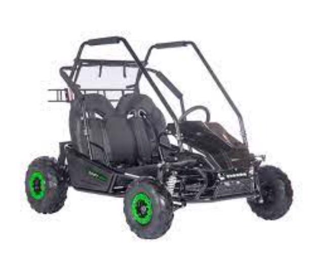 Product image - Product Description
SPECIFICATIONS
MODEL NAME
Drift Hero Double Electric Go Kart
TOP SPEED
26 mph
RANGE
5 - 20 miles
MOTOR
1500W
BATTERY
60V 20Ah Lead-Acid
BRAKING SYSTEM
Disc
MAX LOAD
400 Lbs; Recommended age: 13+
FOLDABLE
No
WEIGHT
375 Lbs
TIRES
145/70-6; 16x8-7
DIMENSIONS
68.3"x45.3"x47.6"
