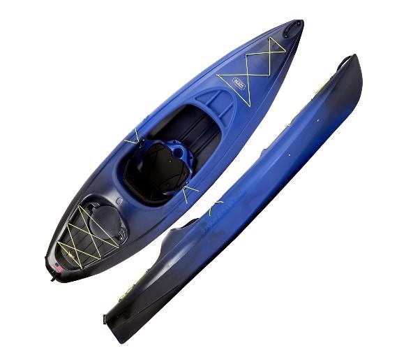 Product image - watersportequip.com

Product Information
Made for your next kayaking adventure, the Field & Stream® Blade Kayak boasts plenty of recreational features. From the paddle keepers to the carry handles, this boat is practical, while the adjustable seat back and footrests offer comfort on the water. The sit-in design keeps you low to the water, and offers better stability and easier paddling.Built in the USA.


FEATURES:
S