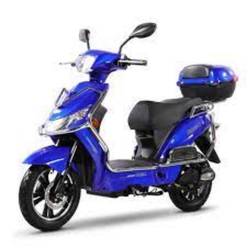 Product image - Product Description
SPECIFICATIONS
MODEL NAME
Emmo Hornet X Electric Moped
TOP SPEED
20 mph
RANGE
21 to 111 miles (depending on battery)
MOTOR
500W Continuously QS
BATTERY
48V 20Ah up to 60V 80Ah Lithium
CHARGE TIME
3 to 10 Hours
BRAKING SYSTEM
F/R Hydraulic discs
MAX LOAD
440 Lbs
FRAME MATERIAL
Metal Chrome Bars
FOLDABLE
No
WEIGHT
265 Lbs
SMART TECHNOLOGY
LCD Display & Remote alarm (speedmeter in kph)
TIRES
F/R 10-3