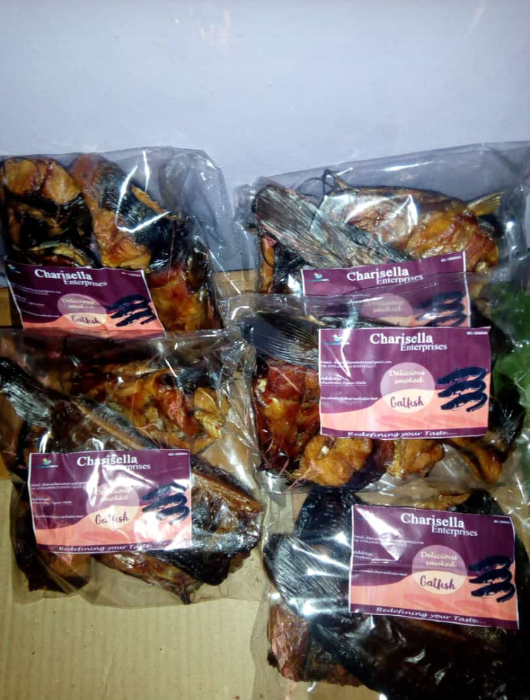Product image - Smoked Catfish spiced with salt, clean and free from sand. We deliver Nation Wide and we give you quality. Contact details: WhatsApp +2347034721222 Email Id: ervpearles@gmail.com 