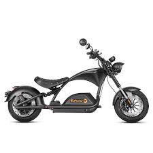 Product image - bestscooterstore.com Product Description
Unleash unstoppable power with the M1PS electric chopper, boasting an impressive 4000W motor and Samsung battery. Tackle any terrain with ease, from smooth pavement to rugged trails. Built for power, agility, and ruggedness, you'll experience unparalleled performance every time you hit the streets. Ready to turn heads with its sleek chopper design and lightning-fast speeds, th