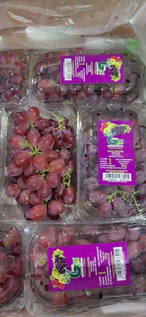 Product image - Green Point Company for export that based in Egypt since 2010. We are exporting all kinds of agriculture productions
For Fresh Grapes :
Varieties:  Fresh Crimson grapes
Brand: Dulce
Packing :  5 kg punnet per carton 
Price FOB :  Very Competitive price
Delivery payment: FOB, CNF, CIF
Payment Term: TT & Irrevocable, Confirmed and at sight L/C
For more
Email : nehal.greenpoint@gmail.com
whatsapp: 002 01142819900 