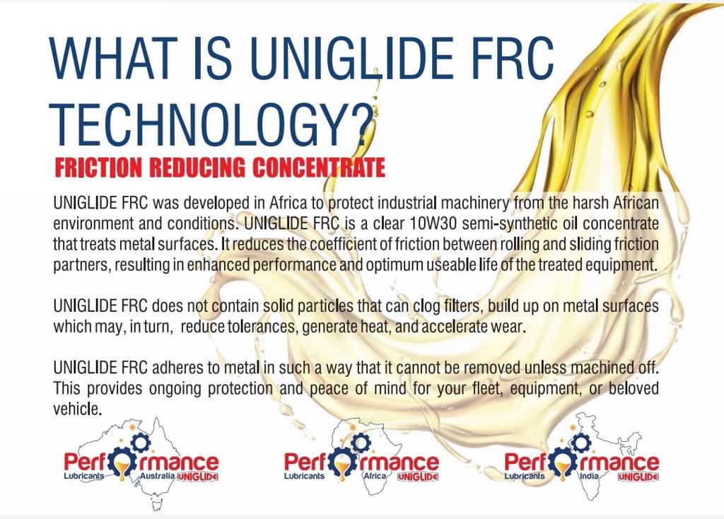 Product image - Reduce heat with Uniglide Friction Reduction Concentrate and improve the performance of your machinery and equipment. Less friction means less heat which equates to improved performance, better fuel economy a longer-lasting engine.