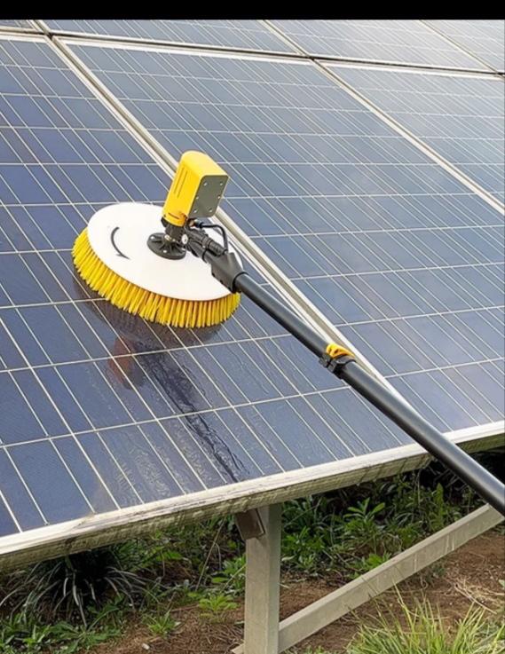 Product image - Electrolytic cleaning is a cleaner that significantly increases power generation, electric cleaning compared with traditional mop or manual cleaning tools, the electric brush head adopts ,high Rpm motor with nylon bristles ,which does not damage the photovoltaic panel, cleaning is more thorough Energy productivity is greatly improved