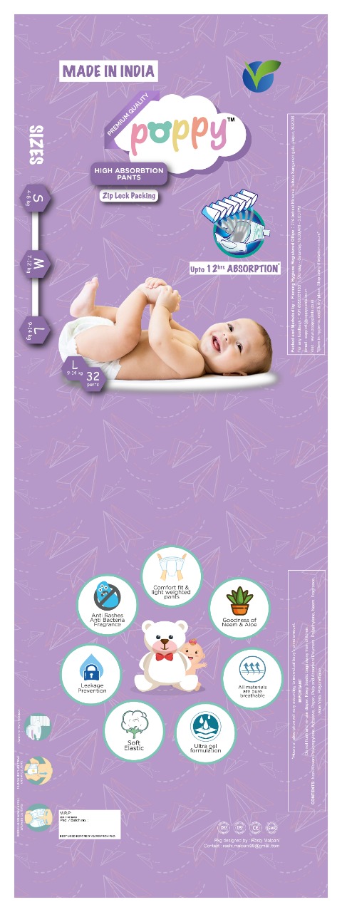 Product image - High Grade Pant Style Baby Diapers available in 3 Sizes (Small, Medium & Large)