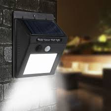 Product image - Outdoor - solar powered miniature motion activated wall lights. Fitted with PIR motion sensor, CDS day and night sensor. Long life rechargeable battery fitted. Waterproof IP65. 