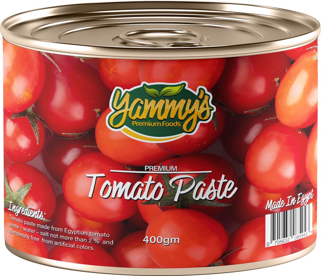 Product image - Tomato paste made out of Egyptian Tomato - Water - Salt (not more than 2%) - artificial colors free Brix 36-38%/28-30%/20-22%/18-20% Tin/Sachet/Drums