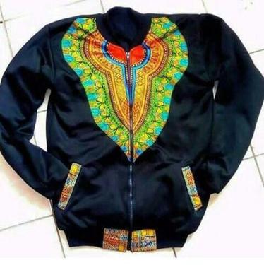 Public product photo - African styled bomber jackets, in various colors, shapes and styles. Find elegant, versatile, printed & sporty bombers following the latest trends. Purely African.