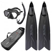 Public product photo - Product Description
The Seac Motus Pro Tris Is The New Freediving Set That Combines The Seac Om70 Diving Mask With The Seac Jet Snorkel And The Seac Motus Pro Long Fins. The Seac Motus Pro Tris Set Is Perfect For Your Freediving And Spearfishing Sessions. Designed With Semi-Frameless Technology, The M70 Has A Small Internal Volume That Doesn'T Require Voluntary Compensation. This Mask Is Easy And Quick To Adjust Than