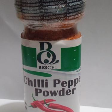 Public product photo - Grinded chilli pepper powder in plastic pet containers with tamper proof( 90grams each) in packs of 6 & 12